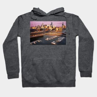 Melbourne city and Docklands at sunset Hoodie